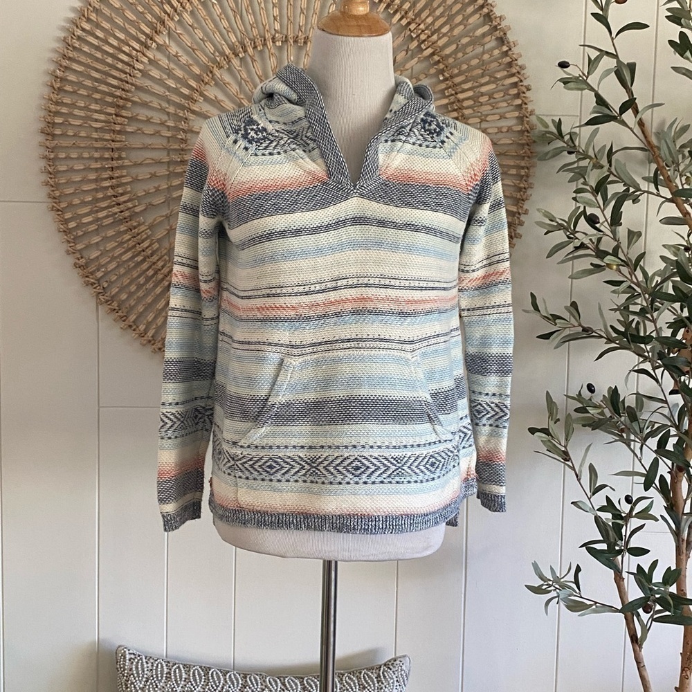Faherty Mesa Sweater Poncho Hoodie in Sierra Paradise Size XS - Picture 6 of 9